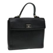 Pre-owned Leather handbags Burberry Vintage , Black , Dames