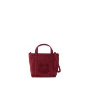 Rode Fox Head Mini Shopper Tas Maison Kitsuné , Red , Dames