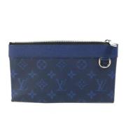 Pre-owned Leather pouches Louis Vuitton Vintage , Blue , Heren