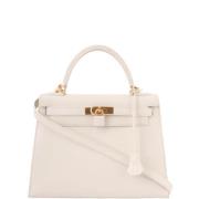 Pre-owned Canvas handbags Hermès Vintage , White , Dames