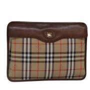 Pre-owned Canvas clutches Burberry Vintage , Beige , Dames