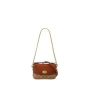 Bruin lederen Crossbody tas Coach , Brown , Dames