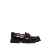 Tijdloze leren loafers met T-gesp Tod's , Red , Dames