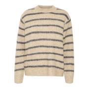 Gestreepte Pullover Trui Veergrijs Kaffe , Beige , Dames