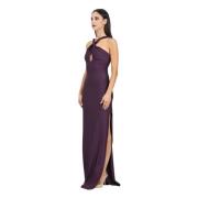 Paarse Lange Elegante Jurk Amen , Purple , Dames