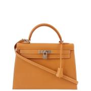 Pre-owned Canvas handbags Hermès Vintage , Yellow , Dames