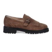 Bruine Suède Mocassin Schoenen Sangiorgio , Brown , Dames