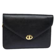 Pre-owned Leather clutches Dior Vintage , Black , Dames