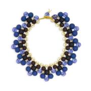 Hars Kristal Boules Ketting Maliparmi , Blue , Dames