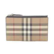 Pre-owned Leather wallets Burberry Vintage , Beige , Dames