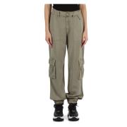 Cargo Lyocell Broek met knoopsluiting Guess , Green , Dames