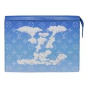 Pre-owned Canvas clutches Louis Vuitton Vintage , Blue , Unisex