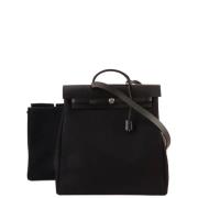 Pre-owned Canvas handbags Hermès Vintage , Black , Dames