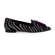 Zebra Print Platte Schoenen Grijs Sangiorgio , Gray , Dames