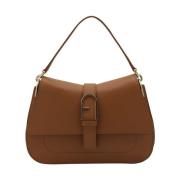 Bruin Leren Flow Tas Furla , Brown , Dames