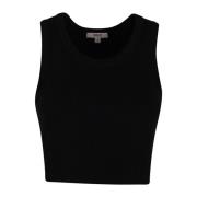 Geribbelde tanktop met sportieve snit Agolde , Black , Dames