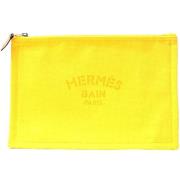 Pre-owned Cotton pouches Hermès Vintage , Yellow , Dames