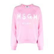 Casual Sweatshirt met 12C Design Msgm , Pink , Dames