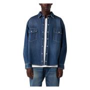 Denim Overhemd 1989 Studio , Blue , Heren