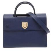 Pre-owned Leather dior-bags Dior Vintage , Blue , Dames