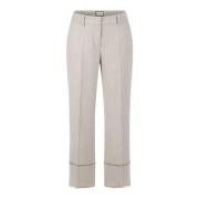 Mia High Waist Wijde Pijpen Broek Seductive , Beige , Dames