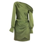 Een schouder Gedrapeerd Off-Shoulder Minijurk Simkhai , Green , Dames