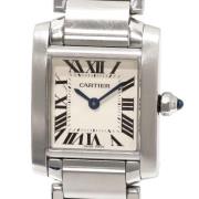 Pre-owned Metal watches Cartier Vintage , White , Dames