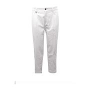 Witte katoenen geribbelde broek met plooien Paolo Pecora , White , Her...