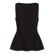 Elegante Peplum Top met Getailleerde Pasvorm Heartmade , Black , Dames