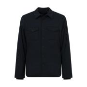 Blauwe Overshirt met Knoopsluiting en Borstzakken People of Shibuya , ...