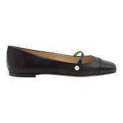 Zwarte Elisa Flats met Parel Details Jimmy Choo , Black , Dames