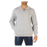 Katoenen sweatshirt met voorlogo patch Lacoste , Gray , Heren