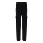 Zwarte Cargo Broek met Hoge Taille Herno , Black , Dames