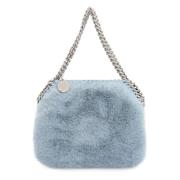 Mini Faux Fur Tote Tas Stella McCartney , Blue , Dames