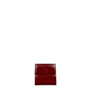 Pre-owned Leather wallets Cartier Vintage , Red , Dames