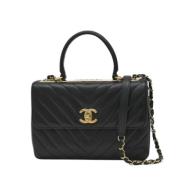 Pre-owned Leather chanel-bags Chanel Vintage , Black , Dames