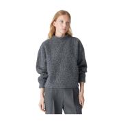 Stijlvolle Sweatshirt met Gojam Detail Opus , Gray , Dames