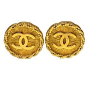 Pre-owned Metal earrings Chanel Vintage , Yellow , Dames