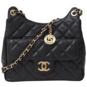 Pre-owned Leather chanel-bags Chanel Vintage , Black , Dames