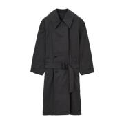 Tibetaanse Trench Coat Lemaire , Black , Dames