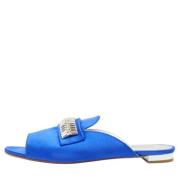 Pre-owned Satin flats Aquazzura Pre-owned , Blue , Dames