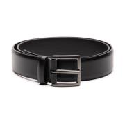 Zwarte Leren Riem Orciani , Black , Heren