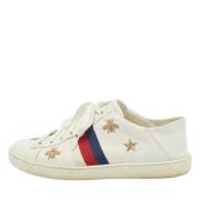 Pre-owned Leather sneakers Gucci Vintage , White , Dames