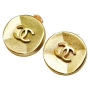 Pre-owned Metal earrings Chanel Vintage , Yellow , Dames