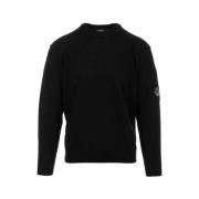 Zwarte Lamswol Crew Neck Trui C.p. Company , Black , Heren