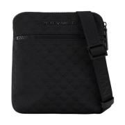 Jacquard Aquila Schoudertas met Metalen Logo Emporio Armani , Black , ...