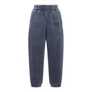 Zwarte Zure Katoenen Elastische Taille Broek Alexander Wang , Blue , D...