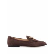 Bruine Chain-Plaque Loafers Tod's , Brown , Dames