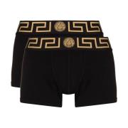 Zwarte Greca Boxers Set Versace , Black , Heren