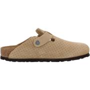 Geëtst Suède Muiltjes Birkenstock , Beige , Dames